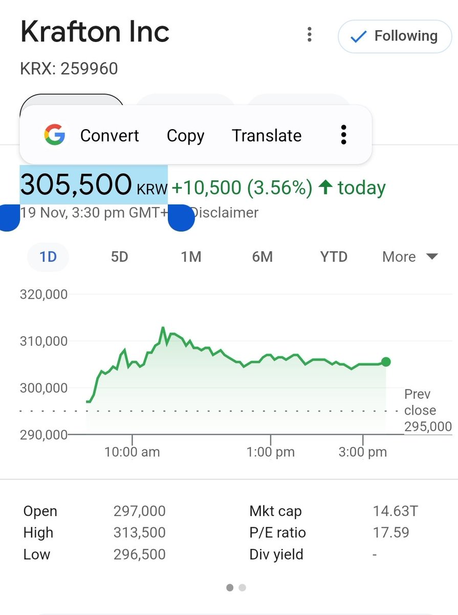 kratzy76au's tweet photo. Maybe I should start investing in Krafton and become a shareholder. ๐ฎ๐ #GameInvesting #Krafton #PlayerMoves https://t.co/NwcNCgrl2r