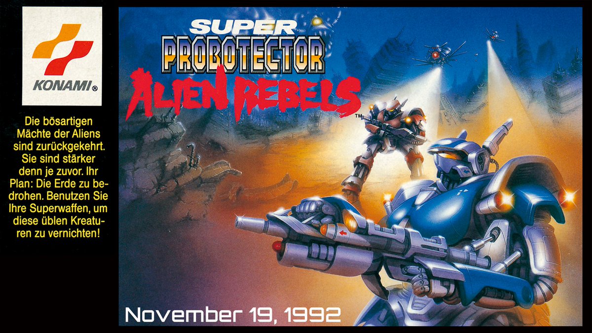 ContraSoldier's tweet photo. 19th November 1992, marks the 32nd anniversary since the release of "Super Probotector: Alien Rebels", the European version of "Contra III: The Alien Wars"🥳

Play through Probotector again with the Contra: Anniversary Collection💥
https://t.co/F2PabKgPgx https://t.co/8bEyrPHyn4