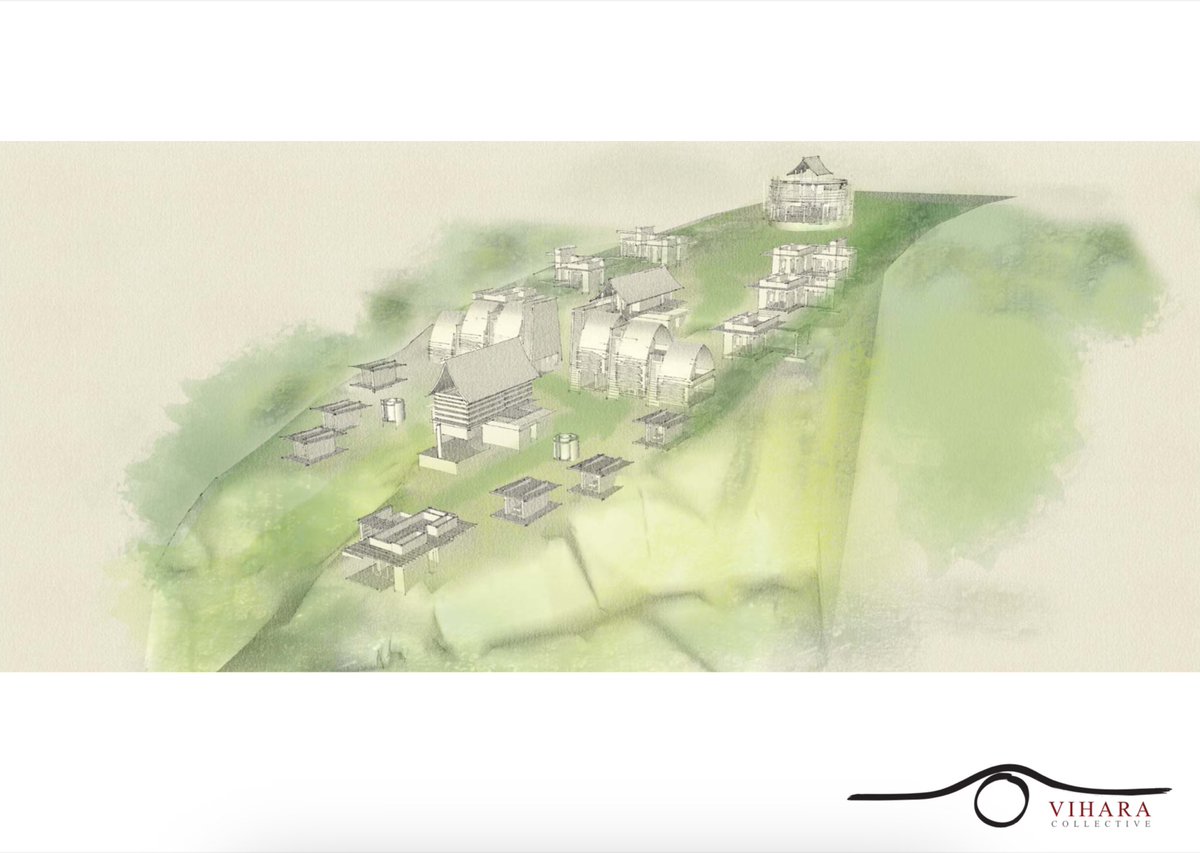 DamonZumbroegel's tweet photo. WHERE DOES AN IDEA COME FROM?

It is a Mystery where “THE” idea comes from, but I do know we have to get out of our OWN way for it to arrive.  

This is a Buddhist Monastery, Retreat Center, and Temple I designed in the hills of Bali.  

When I was hired for this project, I moved to Bali and lived in a hut in the middle of a cemetery with 3 hermit Buddhist monks.  That was my site.  Site mapping from actually living on site, feeling the weather, the sounds, the sun sets.  I stayed there until the rhythms of the place and the people seeped into me.  Until I had walked the creek enough times that I no longer had to watch where I stepped.  I talked to the monks through full moon nights, in rice paddies, next to open fires.  I dreamt in worlds that still needed me to design.  

In the most un expected moment…..I made the sketches I posted……the idea.  I didn’t leave the cemetery for quite a few days after this, giving myself time to really let the idea settle into me.  This is the idea that will get this project through, and it needs to be solid in the beginning, in the middle, and in the end.  I use quick study models to pull the massings out of my sketches.  Fitting the vision and idea.  

Once I was sure of the idea, we then proceeded into “concept and massing studies” as shown below.