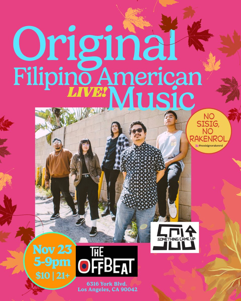 SCU_official's tweet photo. Catch us this coming 11/23 @ The Offbeat! This is the first ever show of No Sisig No Rakenrol!  We are so excited to play with our brothers Calratz, Zosimo &amp; Count2Ten!  🔥🔥🔥

🎥: @pochi.ramirez https://t.co/h6e11bRqp1