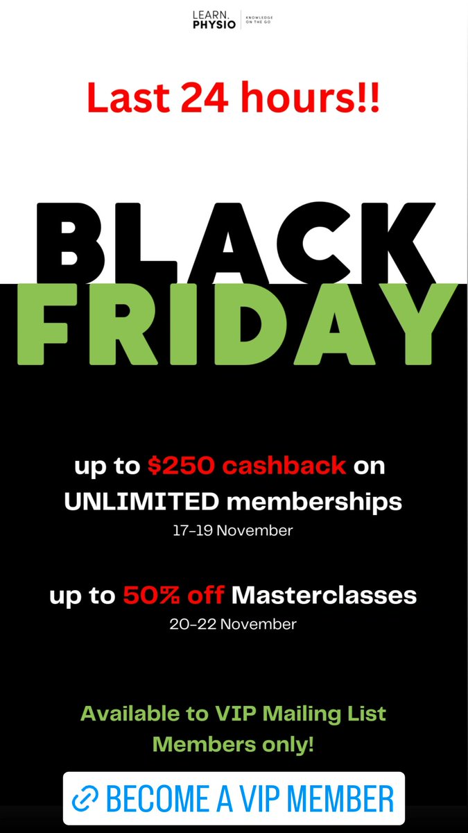 The best Physio educators at your fingertips, on demand, and with Unlimited access to them! Be the best you can be!

Become a VIP mailing list member and take advantage of this great offer 👇
learn.physio/p/newsletter-s…