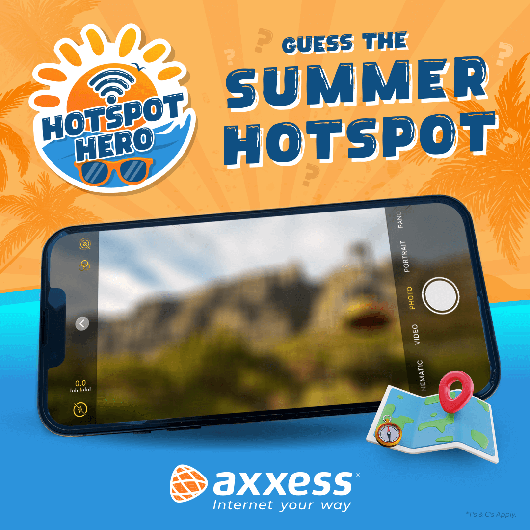 Can you guess where this summer hotspot is? 👀

Comment below and stand a chance to WIN your share of daily prizes! 🤩

Today's competition will be closed at midnight. 
axxess.co.za/hotspot-hero