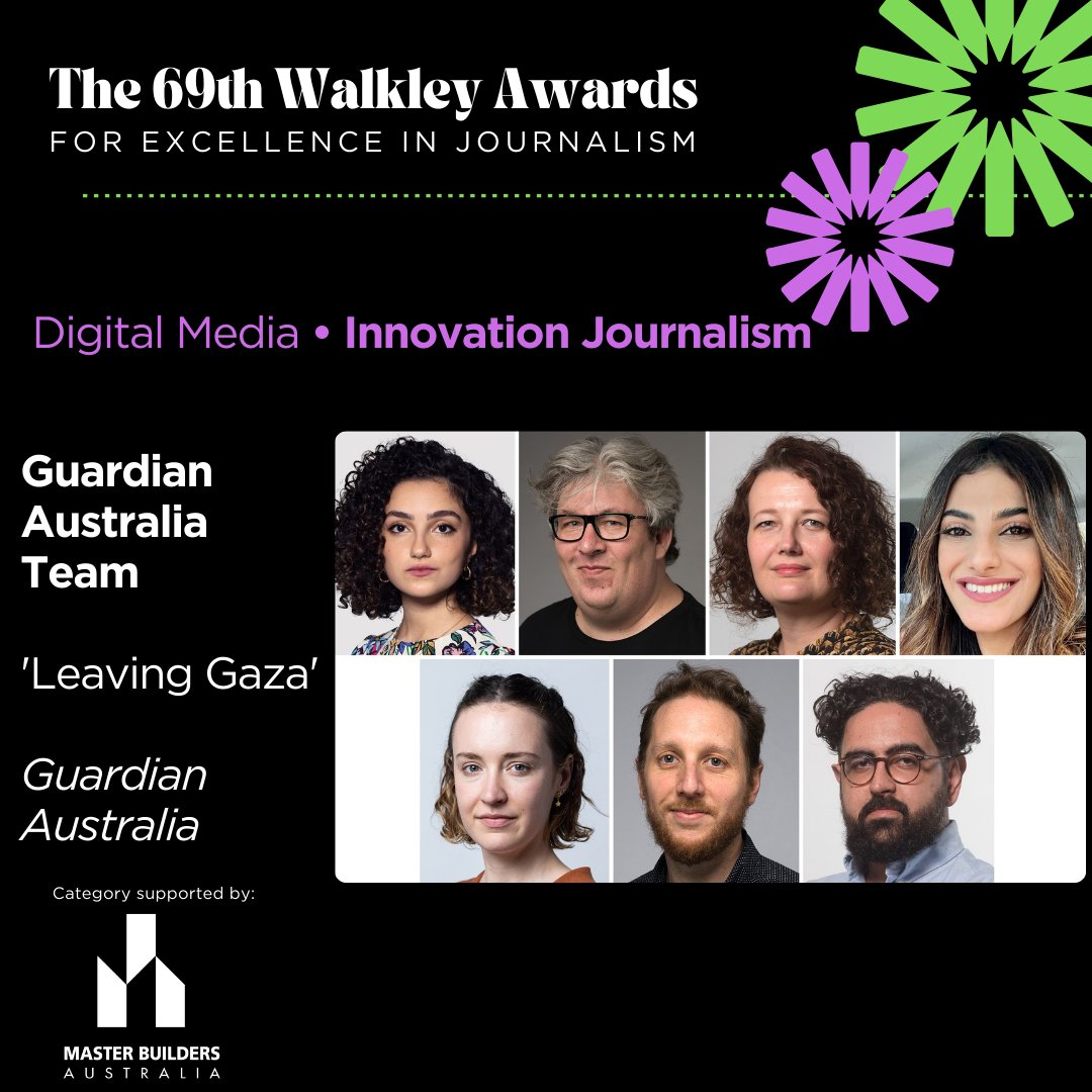 Walkley Foundation (@walkleys) on Twitter photo The winners for Innovation Journalism, supported by <a href="/MBA_Aust/">Master Builders Australia</a>, are: Guardian Australia team, <a href="/GuardianAus/">Guardian Australia</a>. #walkleys The winners for Innovation Journalism, supported by <a href="/MBA_Aust/">Master Builders Australia</a>, are: Guardian Australia team, <a href="/GuardianAus/">Guardian Australia</a>. #walkleys
