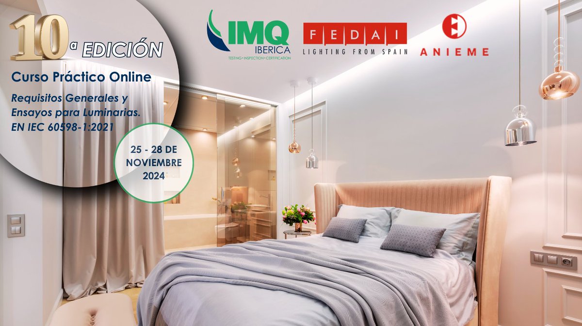 ⌛ ¡Última oportunidad de inscribirte al Curso Práctico: Requisitos Generales y Ensayos para Luminarias. Norma EN IEC 60598-1:2021!

¡Inscríbete hoy y no pierdas la oportunidad de formarte! 👇

areaprivada.fedai-dec.com/events/10-edic…

#CursoPráctico #Lighting #SafetyStandards #NormasDeSeguridad