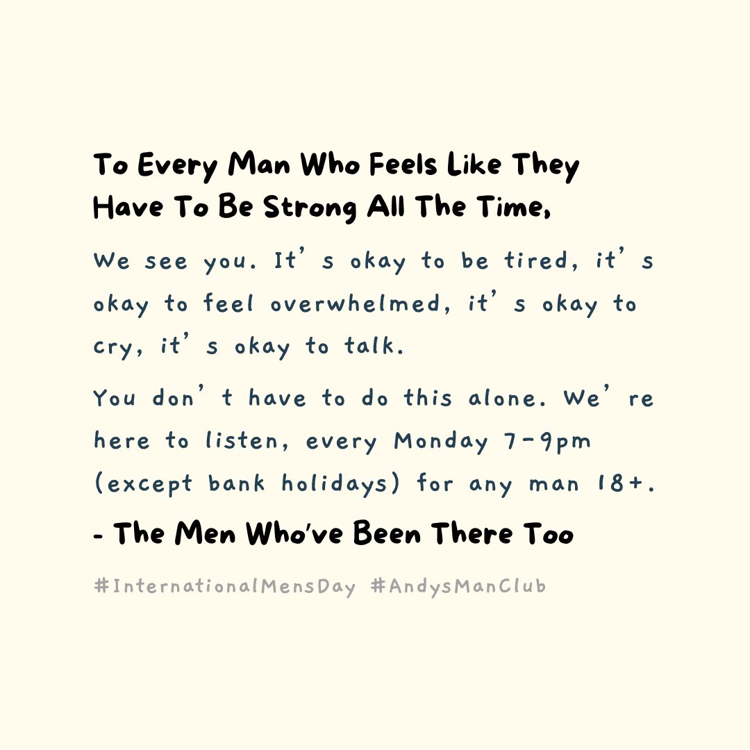#InternationalMensDay ❤️

Men’s health in this country faces so many problems - we’re here for the men who’ve been there and for the men who are going through it now. 👌

#MensMentalHealthAwareness #ItsOkayToTalk