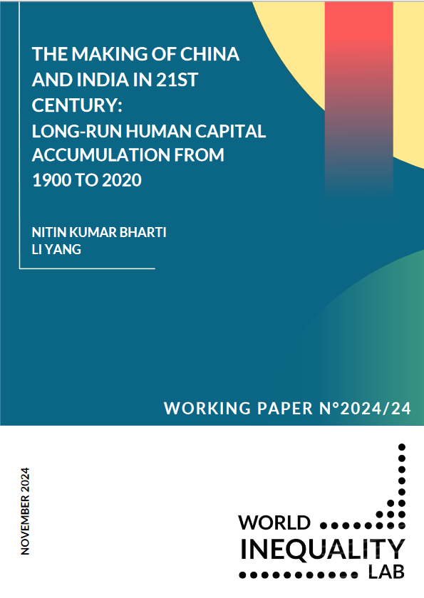 PikettyWIL's tweet photo. New on https://t.co/lmi0paMm42
"The  Making of China and India in 21st Century: Long-Run Human Capital  Accumulation from 1900 to 2020”, WIL WP 2024/24
Congrats Li Yang & @Nitin_K_Bharti for this very important historical work
Bottom line: China was better able than India to deliver relatively inclusive access to education
https://t.co/xJE8Pc1m3O
https://t.co/dB9ZtEQoMs