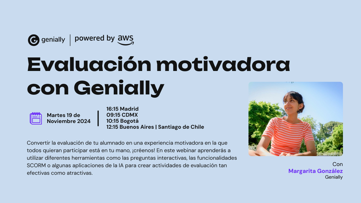 genially_es's tweet photo. ¡Estos son los enlaces para acceder a los webinars de hoy! Os esperamos 🤩

📌Creatividad a todo gas: https://t.co/v7I62yj9Ay
📌Evaluación motivadora con Genially: https://t.co/lnTHQtDghS 

#GeniallyenSIMO #SIMOEDU24 https://t.co/mjPu8VJkJ4