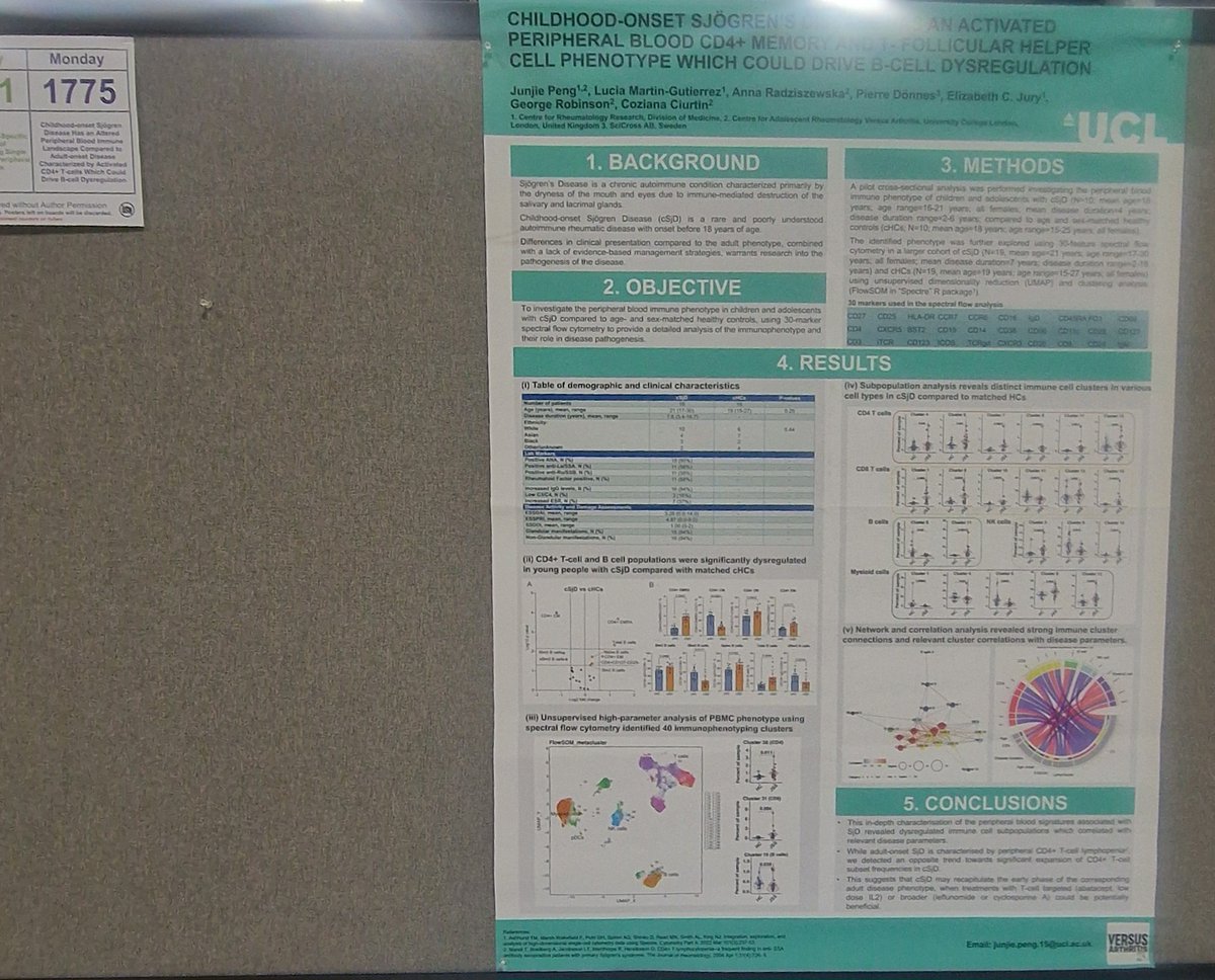 UCL Rheumatology for Adolescents and Young Adults (@ucl_rheumaya) on Twitter photo Raising awareness about distinct immunological features of the rare phenotype of childhood onset Sjögren Disease at ACR 2024 #ACR2024 <a href="/UCLHresearch/">NIHR UCLH Biomedical Research Centre</a> <a href="/SjogrensOrg/">Sjögren's Foundation</a> <a href="/VersusArthritis/">Versus Arthritis</a> Raising awareness about distinct immunological features of the rare phenotype of childhood onset Sjögren Disease at ACR 2024 #ACR2024 <a href="/UCLHresearch/">NIHR UCLH Biomedical Research Centre</a> <a href="/SjogrensOrg/">Sjögren's Foundation</a> <a href="/VersusArthritis/">Versus Arthritis</a>