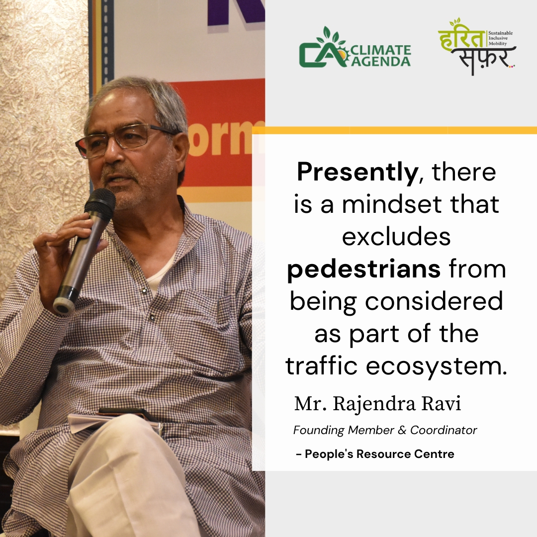 Live from the event!

🌟 Here are some key insights from our speaker Mr. Rajendra on how pedestrians are being excluded from the traffic
Stay tuned for more! 🚲🌍
.
<a href="/prc_India/">People's Resource Centre</a>
#EventUpdates #UrbanMobility #HaritSafar #Climateagenda #UrbanMobility2024 #HaritSafar