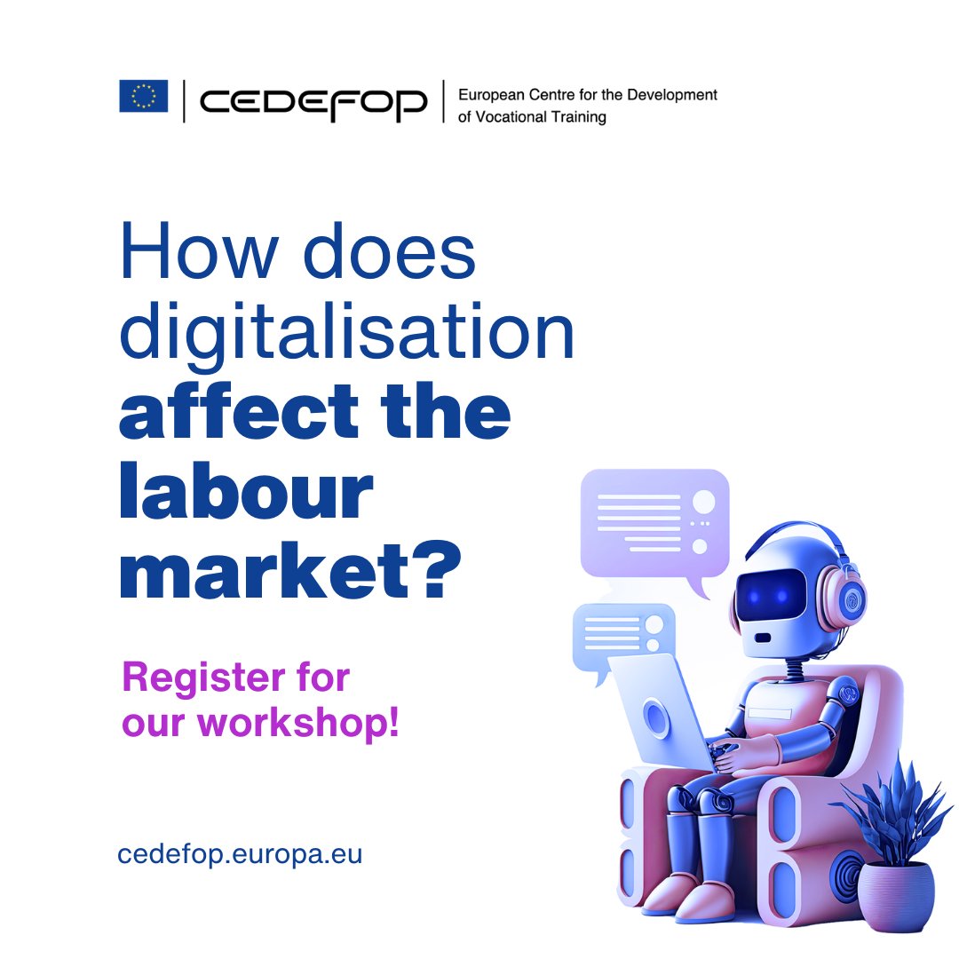 Cedefop's tweet photo. 📢 Don’t miss our workshop in Thessaloniki – 11-12 December! 📢

Human-centred digital transitions: addressing skill mismatches in European workplaces

🔗 More information and registration here (deadline 6 December): 
https://t.co/PW7g7Kcft7 https://t.co/371XW0Q4rb