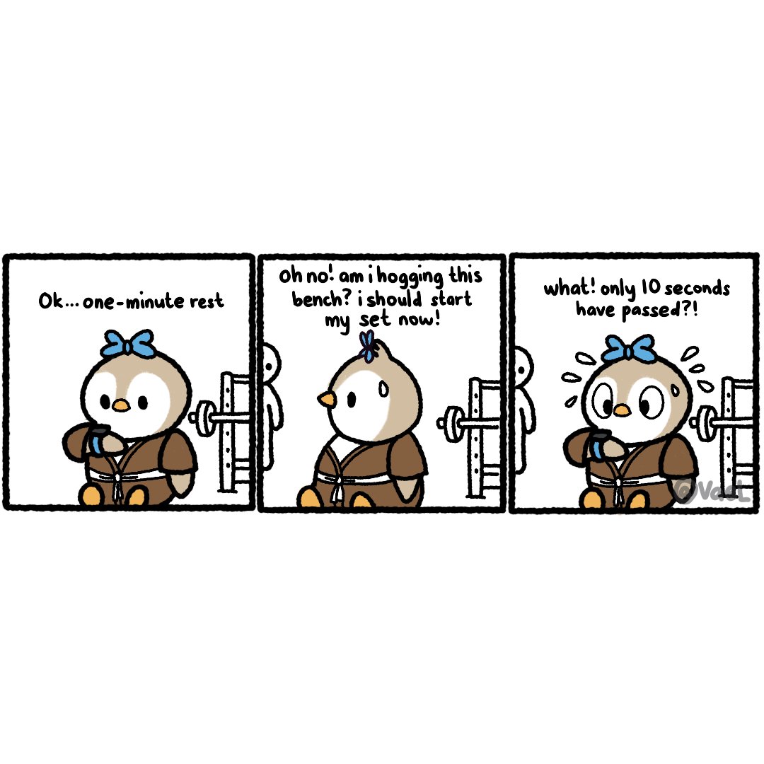 vaelriey's tweet photo. That 1-minute felt like the longest 1-minute 😓

#gymtwt #LilPudgys #comic https://t.co/ip0uZVRarJ