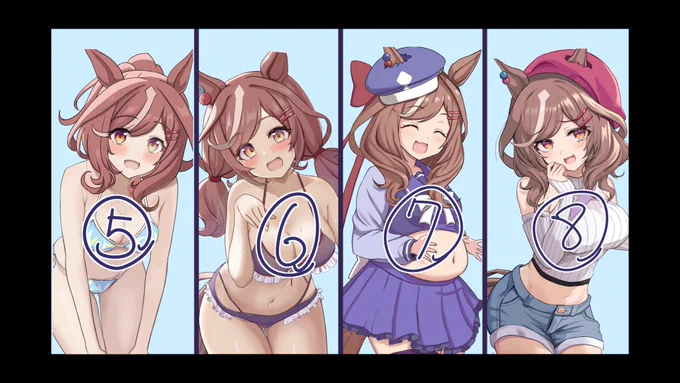 冬コミアクスタアンケート第2弾です!⑤～⑧の中でアクスタにしてほしい衣装のマチタンを教えてください!投票はリプライのアンケートからお願いします 