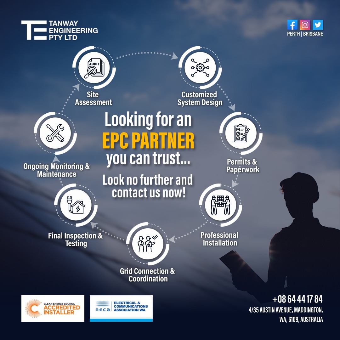 TanwayEngineer1's tweet image. Searching for a Reliable EPC Partner? Look No Further 🔍

Contact us today!
☎️+618 6444 1784
✉️info@tanwayengineering.com.au
🌐tanwayengineering.com.au

#TanwayEngineering #EPCPartner #SolarEnergySolutions #GoSolar #SustainableLiving #ReliableEnergy