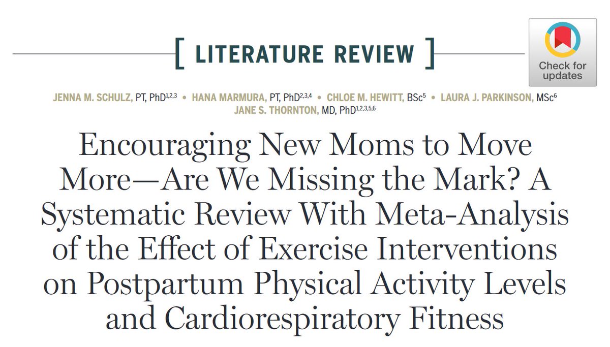 Are we missing the mark 🤔

Our November #Review looks at whether current inventions are: 
a) supporting postpartum women to increase their physical activity levels; 
and 
b) enhancing their cardiorespiratory fitness 🏃‍♀️

Full article ➡️ ow.ly/Rvh150U3A7l

#yourJOSPT