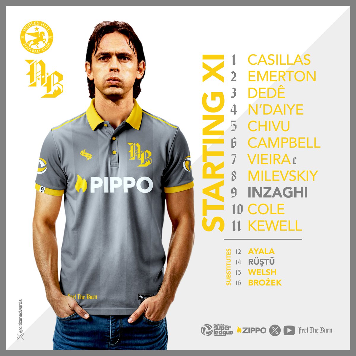 ⚽️ <a href="/cm0102SL/">CM0102 Super League</a> Game Day!
🆚 <a href="/DudleyHill0102/">Dudley Hill FC</a>
🏟️ Neil Hunt Memorial Ground
🕣 20.30
📺 #YouTube
🔥 #FeelTheBurn