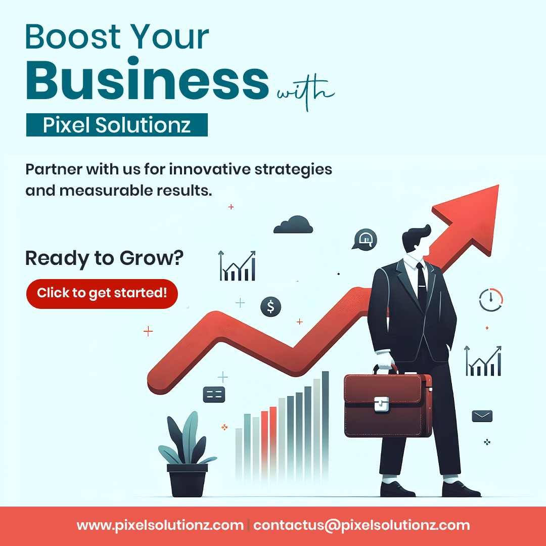 PxlSolutionz's tweet image. 🚀 Take Your Business to New Heights with Pixel Solutionz!
Why wait? Partner with us and watch your business thrive! 🌟
#DigitalMarketing #LeadGeneration #PixelSolutionz #SEO #brand #socialmedia #contentmarketing #boost #partnerwithus