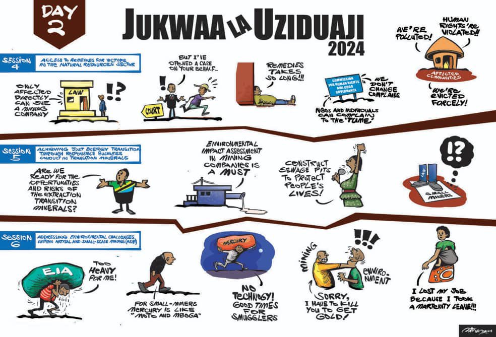 HakiRasilimali's tweet photo. Explore the highlights from the final day of Jukwaa La Uziduaji 2024! A vivid summary of the sessions, activities, and key takeaways that marked the conclusion of impactful discussions on improving extractive sector governance. 

#DayTwoHighlights 
#JukwaaLaUziduaji2024. https://t.co/wjj1L8DaTV