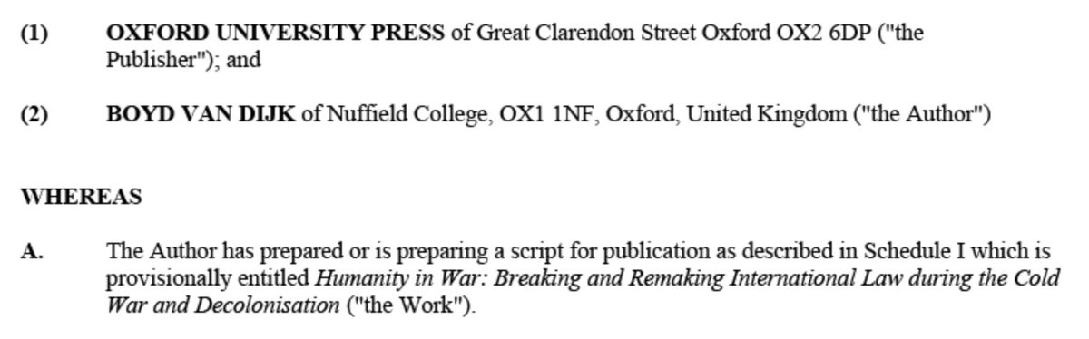 boyd_vandijk's tweet image. 1) Thrilled to announce I’ve signed a new book contract with @OUPAcademic. The book explores the practices and ideas of international law in wartime, focusing on actors from the Global South and East.
