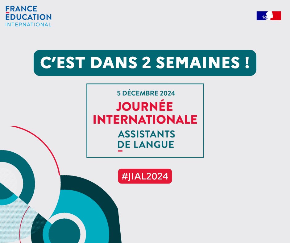 Le jeudi 5 décembre 2024, célébrons ensemble la Journée internationale des assistants de langue ! Mettons en lumière les #assistantsdelangue à travers le monde et promouvons le #plurilinguisme ! #JIAL2024
<a href="/FEI_sevres/">France Éducation international</a>