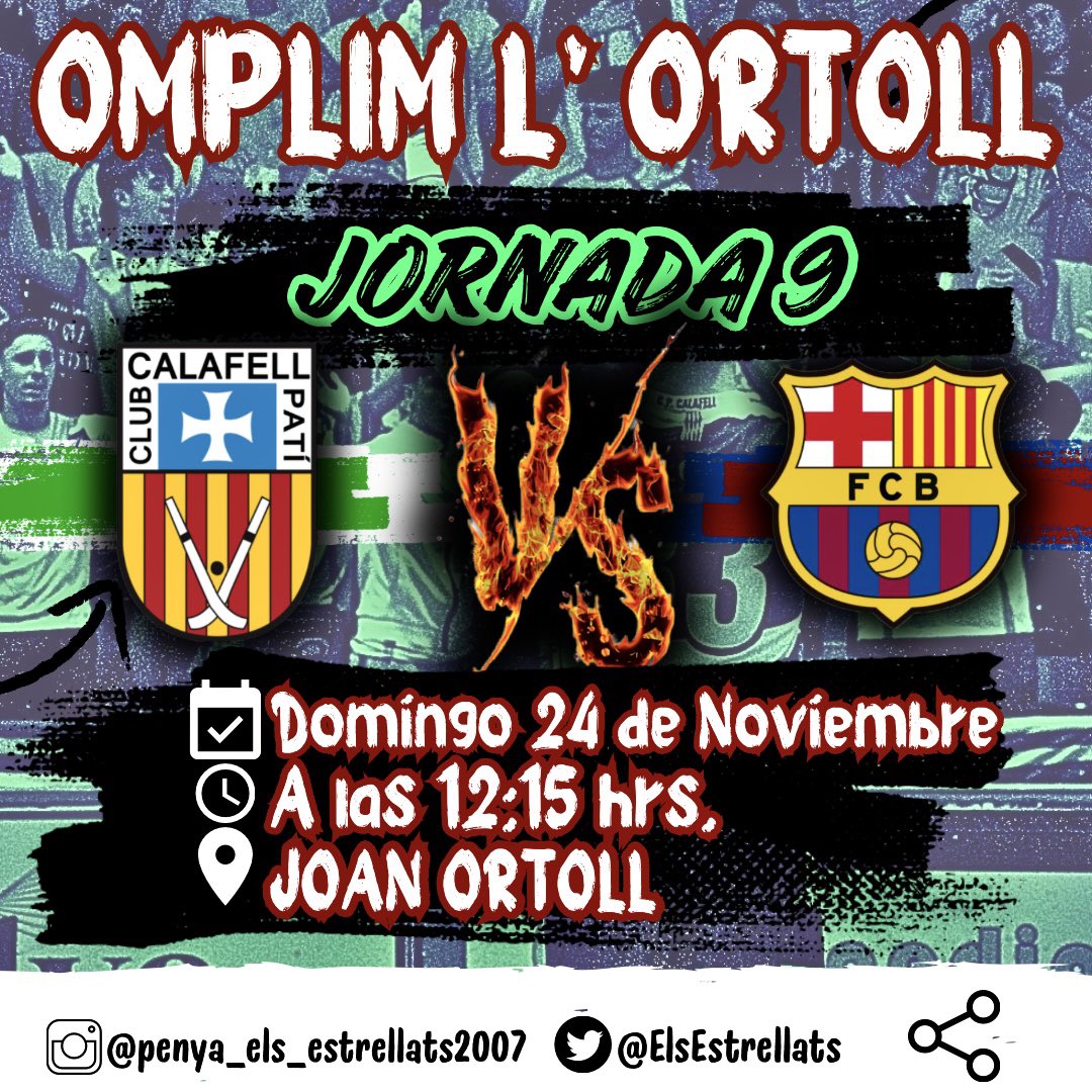 𝐀 𝐏𝐎𝐑 𝐄𝐋𝐋𝐎𝐒 𝐄𝐐𝐔𝐈𝐏𝐎 

Tenemos que relucir el orgullo y la pasión por nuestro pueblo, por este Club Pati Calafell que competirá con todo lo que tiene por conseguir los 3 puntos.