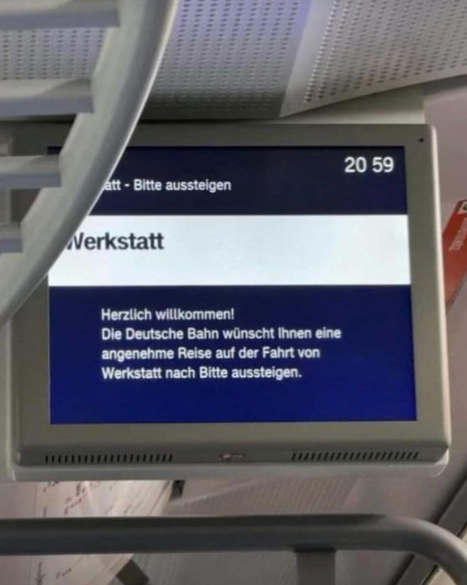 Die Bahn macht mich nie müde, mich zum Lachen zu bringen... wenn ich nicht drin bin

#AlmanMemes

Quelle: buff.ly/4hHHU1Q