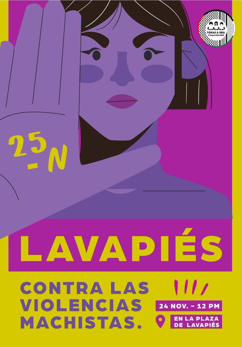 Este #25N saldremos un año más a las calles de nuestro barrio para juntas luchar contra el #patriarcado y las violencias machistas.

‼️Te esperamos‼️

📆 24 Noviembre
⏰ 12h
📍Plaza de Lavapies