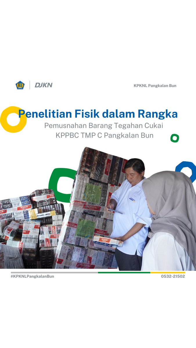 kpknlpbun's tweet photo. Halo #SobatKaeN 👋

Pada Senin (18/11), Seksi Pengelolaan Kekayaan Negara KPKNL Pangkalan Bun melaksanakan kegiatan pemeriksaan fisik dalam rangka pemusnahan barang tegahan cukai pada KPPBC TMP C Pangkalan Bun. https://t.co/B79FBtH1Aj