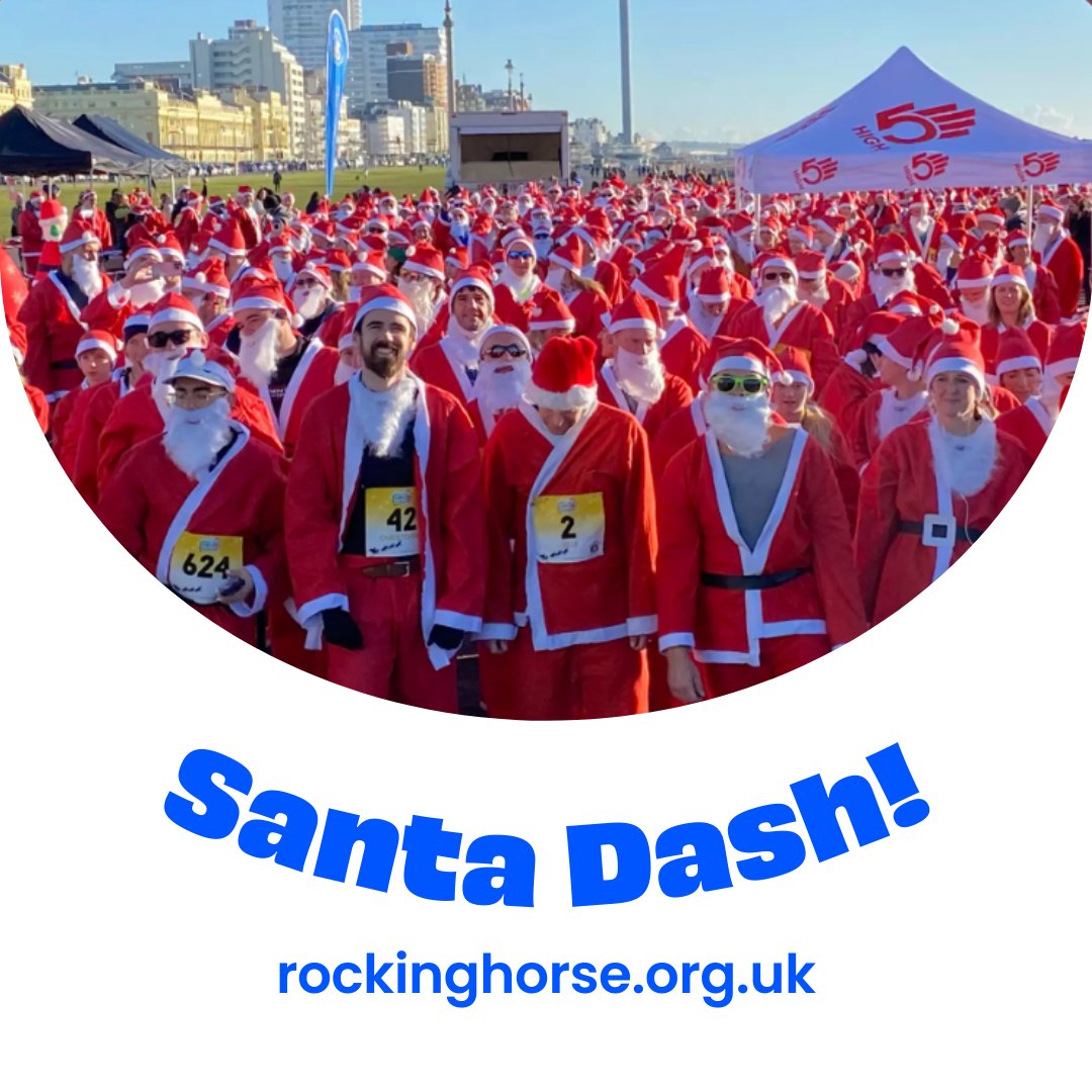 Join us on Saturday 7 December 2024 at Hove Lawns for a 5k Santa Dash along Brighton seafront, all in support of Rockinghorse Children’s Charity!

🎟️ Registration: £15
💸 Sponsorship: Minimum £50 each

Buy your tickets here ➡️ heyor.ca/yabIQr