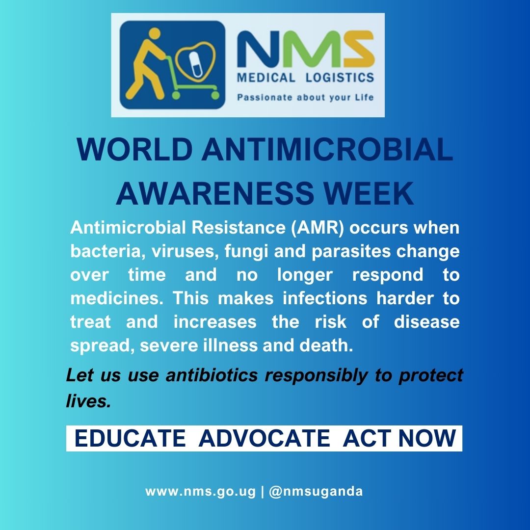 nmsuganda's tweet photo. Join the fight: Use antibiotics responsibly, prevent infections, and save lives. #AMRWeek #AntimicrobialResistance #NMSPassionateAboutYourLife https://t.co/Pe4SD1eykx