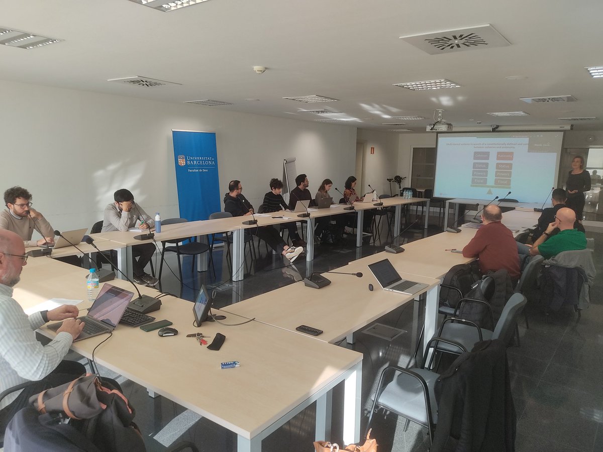 Marc Sanjaume-Calvet (@marcsanjaume) on Twitter photo We are kicking off the workshop "Judicial Politics, Federalism, and Territorial Disputes" with Prof. Patricia Popelier <a href="/pepvallbe/">Joan-Josep Vallbé</a> <a href="/DaniCetra/">Daniel Cetrà</a> <a href="/CPoliticaUB/">Ciència Política UB</a> <a href="/PolitiquesUPF/">UPF Ciències Polítiques i Socials</a> <a href="/autogoverncat/">Institut d'Estudis de l'Autogovern</a> We are kicking off the workshop "Judicial Politics, Federalism, and Territorial Disputes" with Prof. Patricia Popelier <a href="/pepvallbe/">Joan-Josep Vallbé</a> <a href="/DaniCetra/">Daniel Cetrà</a> <a href="/CPoliticaUB/">Ciència Política UB</a> <a href="/PolitiquesUPF/">UPF Ciències Polítiques i Socials</a> <a href="/autogoverncat/">Institut d'Estudis de l'Autogovern</a>