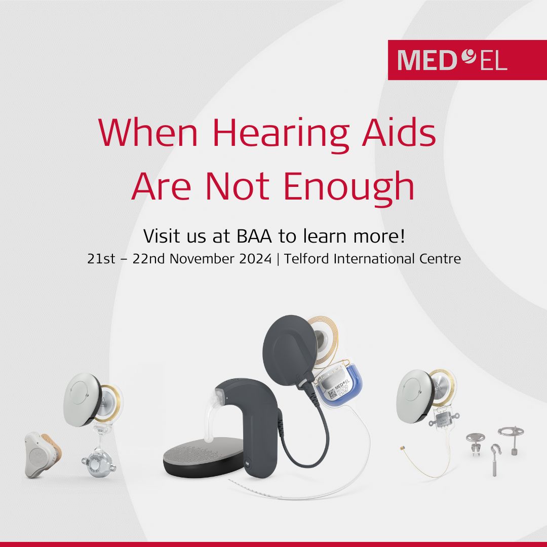 medel_uk's tweet photo. ⏳ Only a few days left until the @BAAudiology Conference 2024!

Our MED-EL UK &amp; Ireland team can't wait to connect with you, explore our candidacy selection tool, and MED-EL's diverse portfolio of hearing solutions.

Visit us at Stand B8, Exhibition Hall 1! #BAAConf #BAAConf24 https://t.co/DIOMgoYiUf