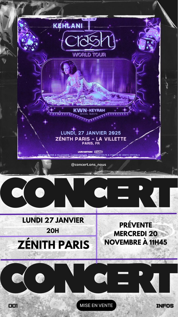 concertons_nous's tweet photo. 💥 AVIS AUX AMOUREUX DE RNB 💥

🚨 @Kehlani ANNONCE UNE DATE DE CONCERT À PARIS EN JANVIER 🚨

⬇️⬇️⬇️⬇️

‼️ PRÉVENTE MASTERCARD DEMAIN À 11H45‼️
PRÉVENTE LIVENATION JEUDI À 12H

MEV GÉNÉRALE VENDREDI 22 À MIDI

https://t.co/Bsh3GSyN5T🎫🎫🎫

https://t.co/e5qOu7n220 https://t.co/lAcO7DPTox