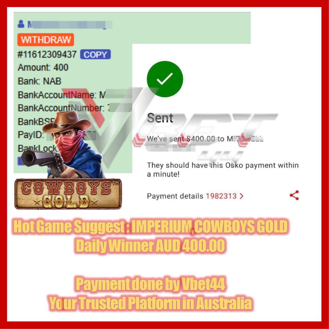 VBet44's tweet photo. 🎉🎉 𝐂𝐨𝐧𝐠𝐫𝐚𝐭𝐮𝐥𝐚𝐭𝐢𝐨𝐧𝐬 𝐭𝐨 𝐕𝐁𝐞𝐭𝟒𝟒 𝐁𝐢𝐠 𝐖𝐢𝐧𝐧𝐞𝐫 !!🎉🎉

Which game is splatting out the prize?
🎰 Platform : IMPERIUM
🎮 Game : COWBOYS GOLD
💰 Withdraw : $ 400.00

🎯 Let's follow the trend, take a shortcut way to get the fortune! 🎯 https://t.co/dh4RQcHu5R
