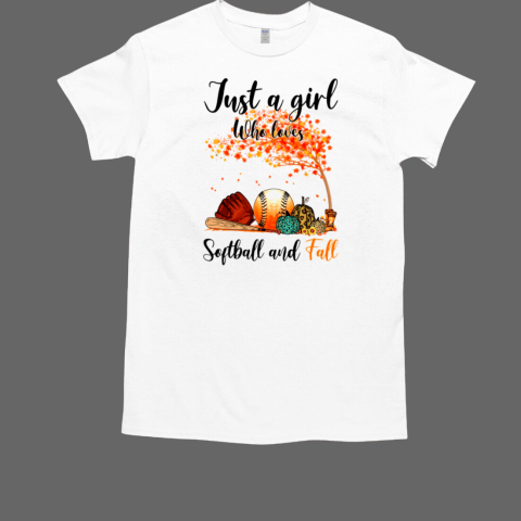 Just A Girl Who Loves Softball and Fall T-Shirt 
t-shirtshoping.com/product/just-a…