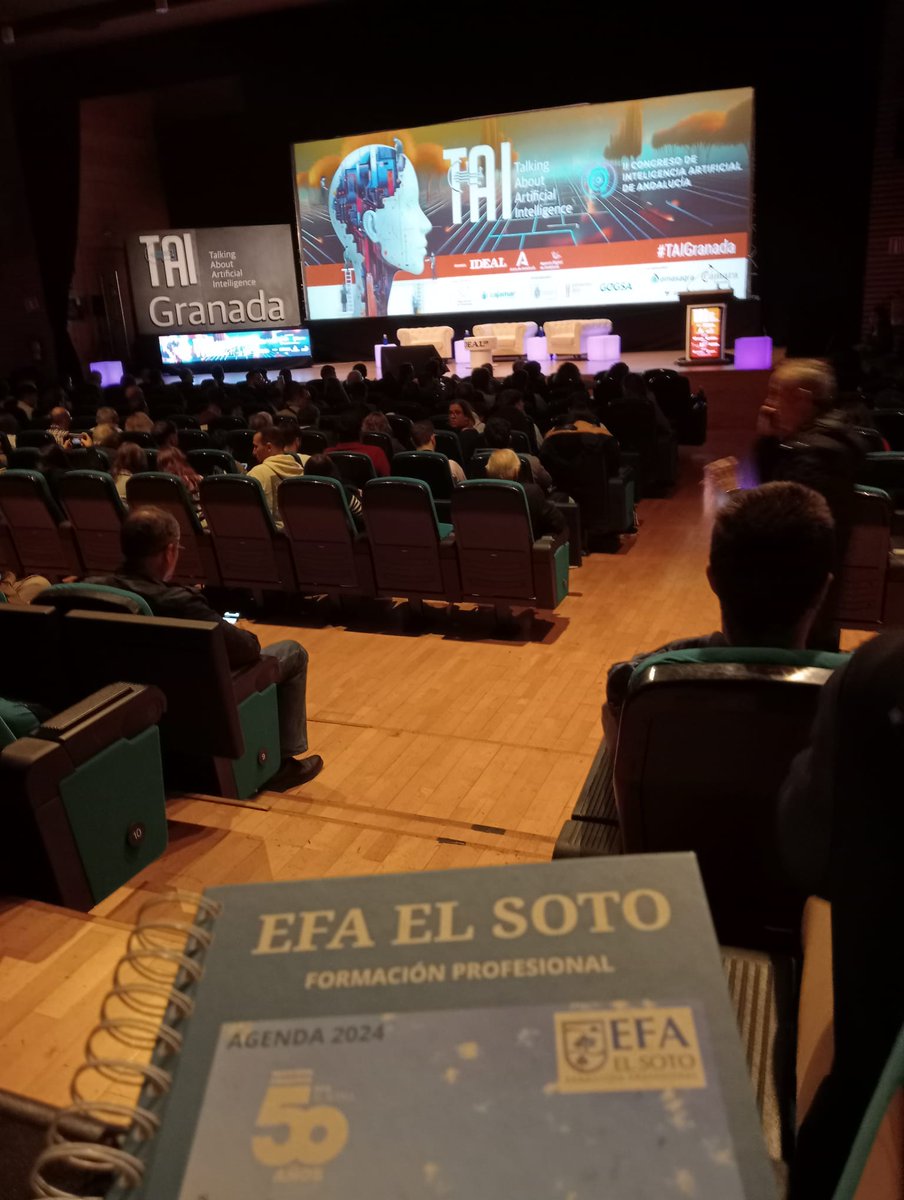 Todos nuestros alumnos de Ciclos de Informatica hoy están en #TAIGranada descubriendo lo mejor y más novedoso de la #AI  <a href="/efaelsoto/">EFA El Soto</a> <a href="/ideal_granada/">ideal_granada</a> #SMR #DAW