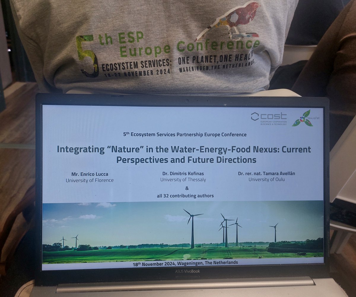 Enrico Lucca (@enricolcc) on Twitter photo Great audience at the <a href="/ESPartnership/">Ecosystem Services Partnership</a> conference to present our work in <a href="/NexusNet_CA/">NEXUSNET_COST-Action</a> on the role of ecosystems in the WEF Nexus 🌳
New interesting perspectives learned from the OneHealth framework.
Thanks to all experts involved in this work!
<a href="/WHLab_Unifi/">Water Harvesting Lab UNIFI</a> Great audience at the <a href="/ESPartnership/">Ecosystem Services Partnership</a> conference to present our work in <a href="/NexusNet_CA/">NEXUSNET_COST-Action</a> on the role of ecosystems in the WEF Nexus 🌳
New interesting perspectives learned from the OneHealth framework.
Thanks to all experts involved in this work!
<a href="/WHLab_Unifi/">Water Harvesting Lab UNIFI</a>