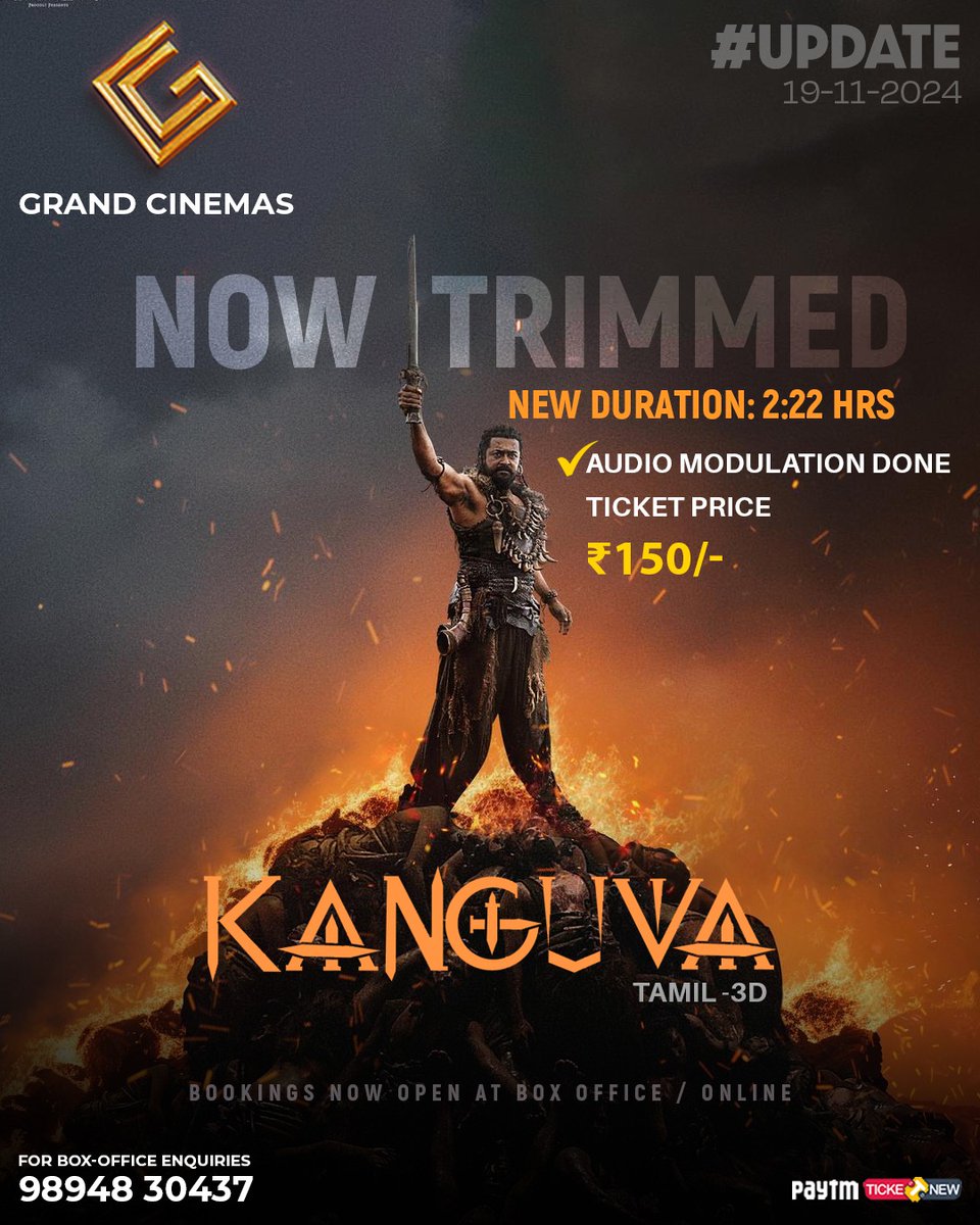 cinemas_grand's tweet image. #Kanguva #Suryasivakumar #Surya #SiruthaiSiva
