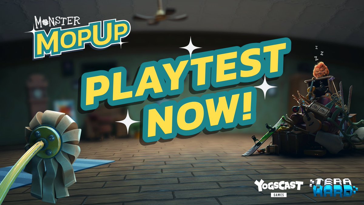 terahardstudios's tweet photo. Join in on the Monster Mop Up Playtest lasting one week and even bring a friend to help you out for Multiplayer shenanigans! 
⛓️https://t.co/tabfOfXqAU
Join the MMU Discord server &amp; enter the Quiz Competition for a chance to win £50 Steam Wallet credits!
⛓️https://t.co/uuHz0anm7g https://t.co/xxfMxuTtFc