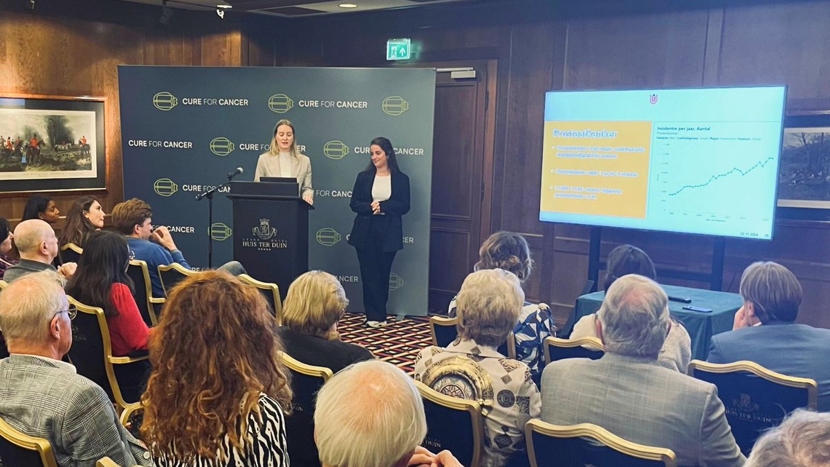 CureforCancerNL's tweet photo. Vorige week organiseerde Cure for Cancer een speciale presentatie in het Grand Hotel Huis ter Duin in Noordwijk. Onze zes toegewijde onderzoekers – Katelijne de Bie, Rosemarijn Ettema, Luna van den Brink, Hugo Schuijl, Marinka Remmelink en Orlane Figaroa – presenteerden het baanbrekende onderzoek dat zij uitvoeren, mogelijk gemaakt door de gulheid van onze donateurs.

Het evenement bood onze donateurs een unieke kans om rechtstreeks van de onderzoekers te horen hoe zij bijdragen aan onderzoek naar nierkanker, blaaskanker, prostaatkanker en tumoren van de hoge urinewegen.

De dag werd afgesloten met een prachtig walking dinner, waar de gasten volop gelegenheid hadden om zinvolle gesprekken te voeren en nieuwe contacten te leggen.

We zijn enorm trots op de vooruitgang die we boeken en ontzettend dankbaar voor iedereen die Cure for Cancer steunt. Dankzij jullie steun kunnen we dit belangrijke werk blijven doen. Samen verbeteren we levens door onderzoek.

#CureforCancer #KankerOnderzoek #SupportScience #MedischeInnovatie