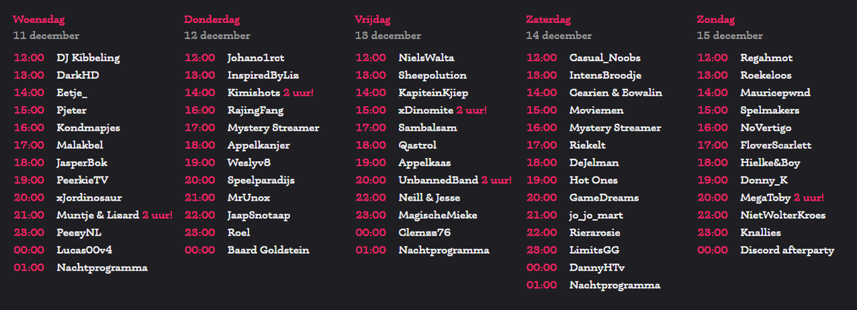 KerstKnallers's tweet photo. Nog maar drie weekjes en dan is het zover! 

Met trots presenteren wij het rooster voor KerstKnallers 2024! Dit jaar hebben we nóg meer streamers dan vorig jaar! 

Samen met jullie, halen wij geld op voor @Metakids !

Tot snel #SR24 💜

https://t.co/17f2BBaGgk https://t.co/U9gZaxmAYX