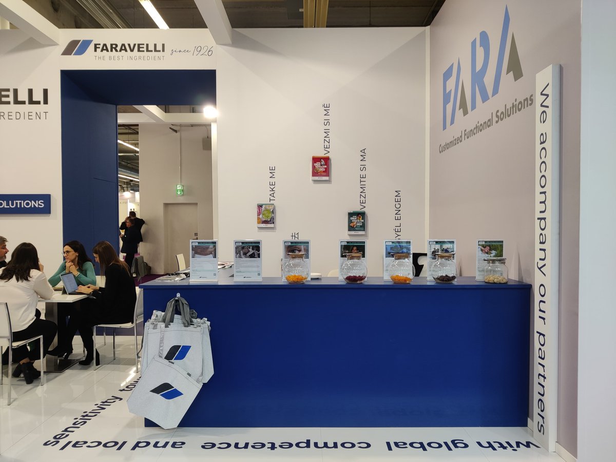 faravelligroup's tweet image. Welcome to #day1 at #FiEurope 2024, stand 4.1F50.
Come and meet our team to discover our ingredients and solutions, including the new line of #functionalgummies prepared by our #faracustomizedfunctionalsolutions team!
#greatsatisfaction