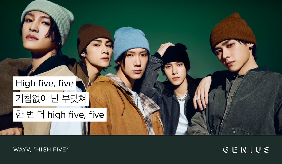 Genius_kor's tweet photo. Wayv (@WayV_official) have released their Korean pre-release single “HIGH FIVE” from their upcoming album #FREQUENCY! Sing along to the song with lyrics on Genius now!

#威神V #HIGHFIVE #WayV_HIGHFIVE 

🔗 https://t.co/CoUIDXlqYq https://t.co/d8qfeqsjOm