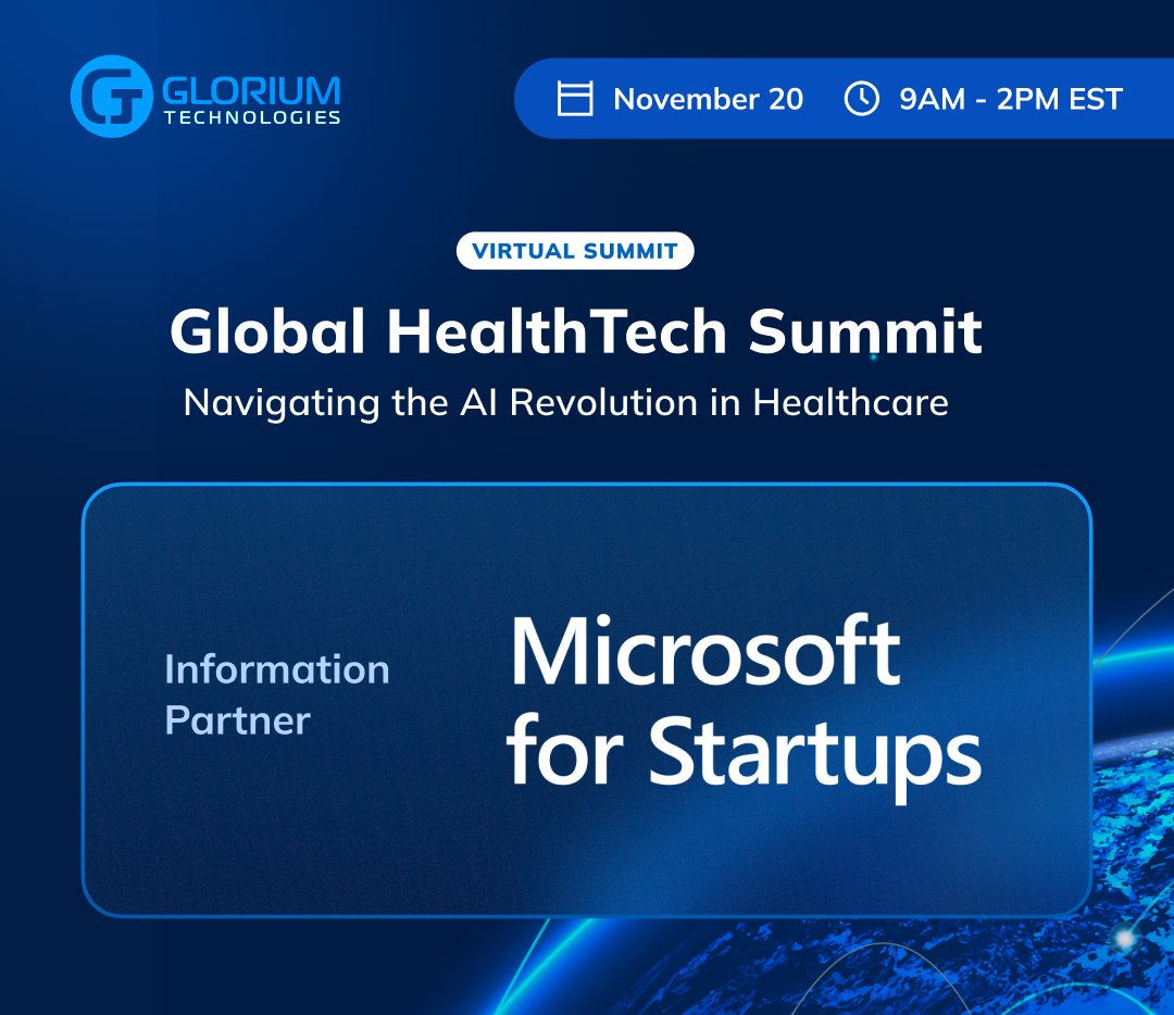 Glorium_Tech's tweet image. AI is transforming #healthcare faster than ever, and we’re bringing you to the forefront of it all. 🌎

Join us for the Global #HealthTechSummit and discover how #AI is shaping the future of health.

🗓 When: November 20

🕘 Time: 9 AM - 2 PM EST

We’re thrilled to have