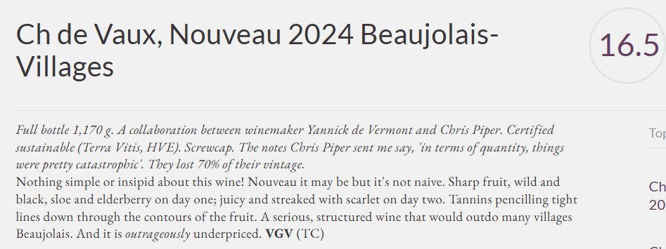 Wow ! "Outrageously Underpriced...." review for our Beaujolais Nouveau 2024 by Jancis Robinson, snap your Nouveau up today before it's all gone:
christopherpiperwines.co.uk/products/beauj…