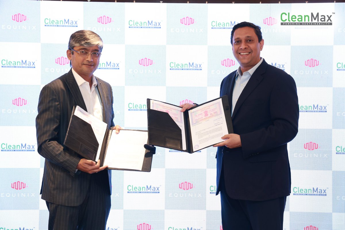 CleanMax_Ofc's tweet photo. Equinix & CleanMax join forces for sustainable digital infrastructure in India! 🌍 Powering Equinix Mumbai #DataCenters with solar & wind, this PPA marks a bold step toward a greener digital future.
#EquinixCleanMaxCollab #Sustainability
#CleanMaxActToImpact #FutureFirst https://t.co/BpUh3Ec2Hq