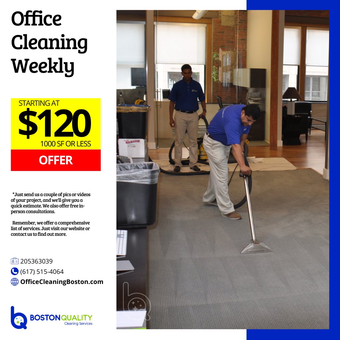 BostonCleaning's tweet image. #BostonCarpetCleaning #CleaningCommercialBoston #CleaningCompanyBoston #CleaningFloorSpecialist #CleaningOfficeBoston #CleaningServiceBoston #CommercialCleaning #FloorCleaning #JanitorialCleaning #NaturalCleaningProduct #OfficeCleaning

linktr.ee/BostonQualityC…
