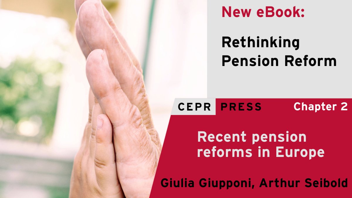 Editors of Rethinking Pension Reform, a new CEPR #eBook, <a href="/giulia_giupponi/">Giulia Giupponi</a> &amp; Arthur Seibold <a href="/EconUniMannheim/">Department of Economics, University of Mannheim</a> classify recent pension reforms in #Europe and provide a broad perspective on key pension system parameters in Europe. 
👉ow.ly/ZCPP50U9M1Z