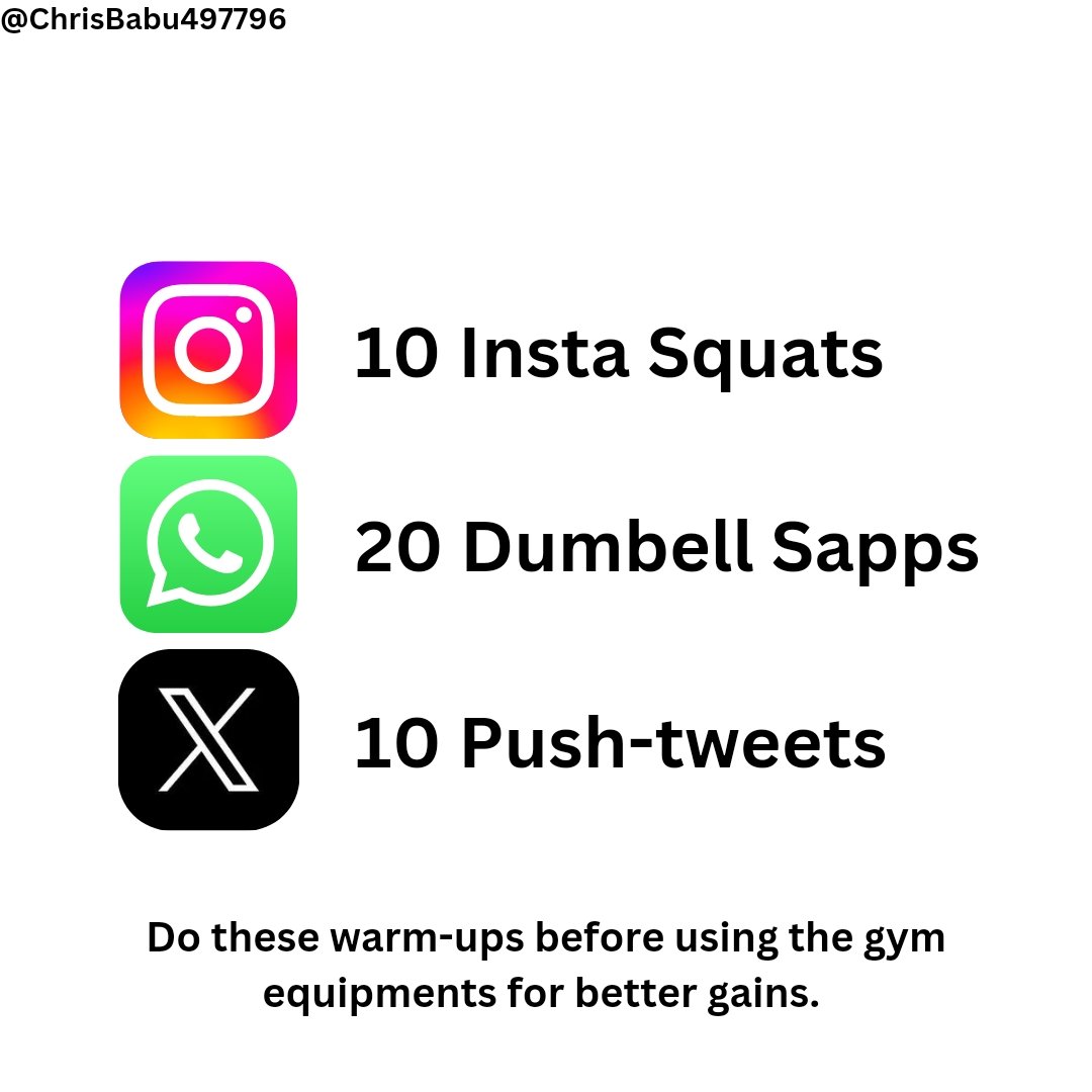 #1
One Minute Brief of the Day:
Create campaign posters to stop people using the gym equipment to sit on their phones. #DontTextAndGym 🏋️‍♂️🏋️‍♀️🤳

<a href="/OneMinuteBriefs/">One Minute Briefs ⏱️</a>