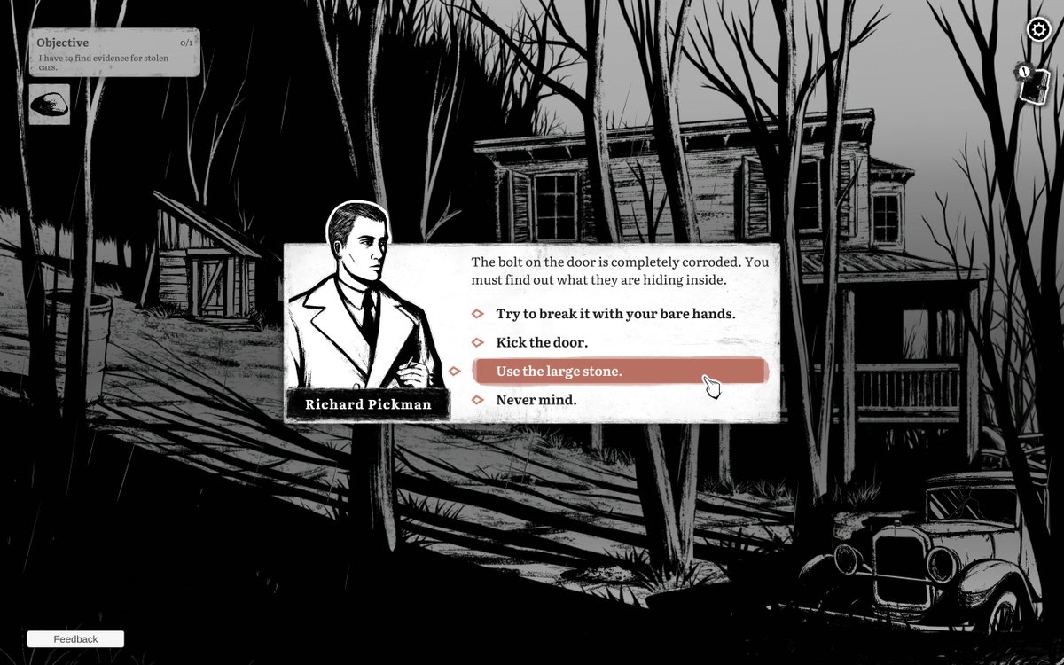 It's #ScreenshotSaturday!

Show us your #indiegame!
💬 REPLY |🔁RETWEET |❤️LIKE

Showing you the main investigative feature. Will you find all the clues? 

Wishlist and play the #Demo here!⏬ store.steampowered.com/app/1466520/Om…

#gamedev #indiedev #gamebook #Lovecraft