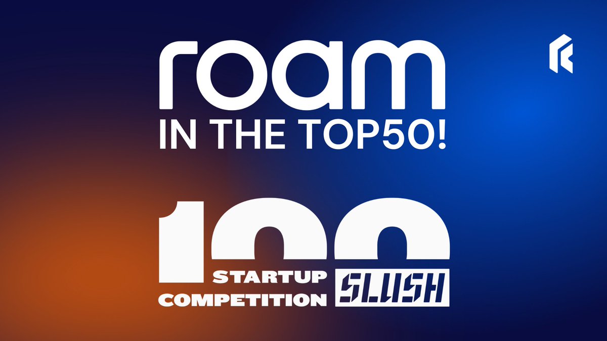 Roam Network has been selected as one of the Top 50 startups out of 964 applications for the #Slush100 Startup Competition! 🚀
We’re incredibly grateful to our amazing team, partners, and community for being part of this journey.

Slush 2024 will take place in Helsinki, the